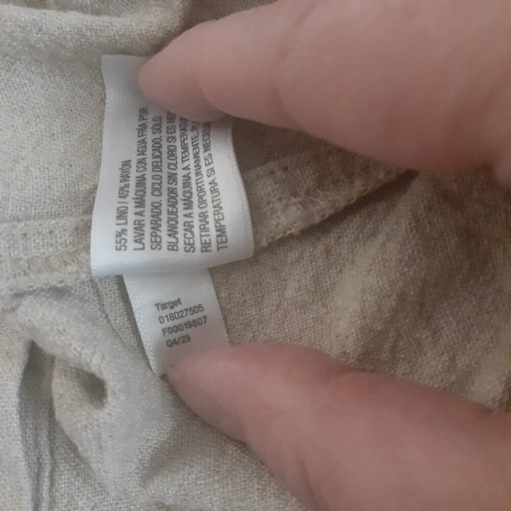 A New Day Women's Size XL Sand Beige Linen Blend Sleeveless Cropped Top - Picture 5 of 9